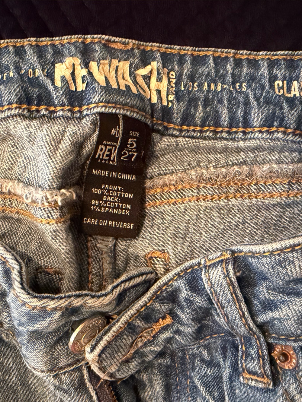 Rewash Classic Rise Raw Hem Jeans | Light Wash Size 5 / 27
